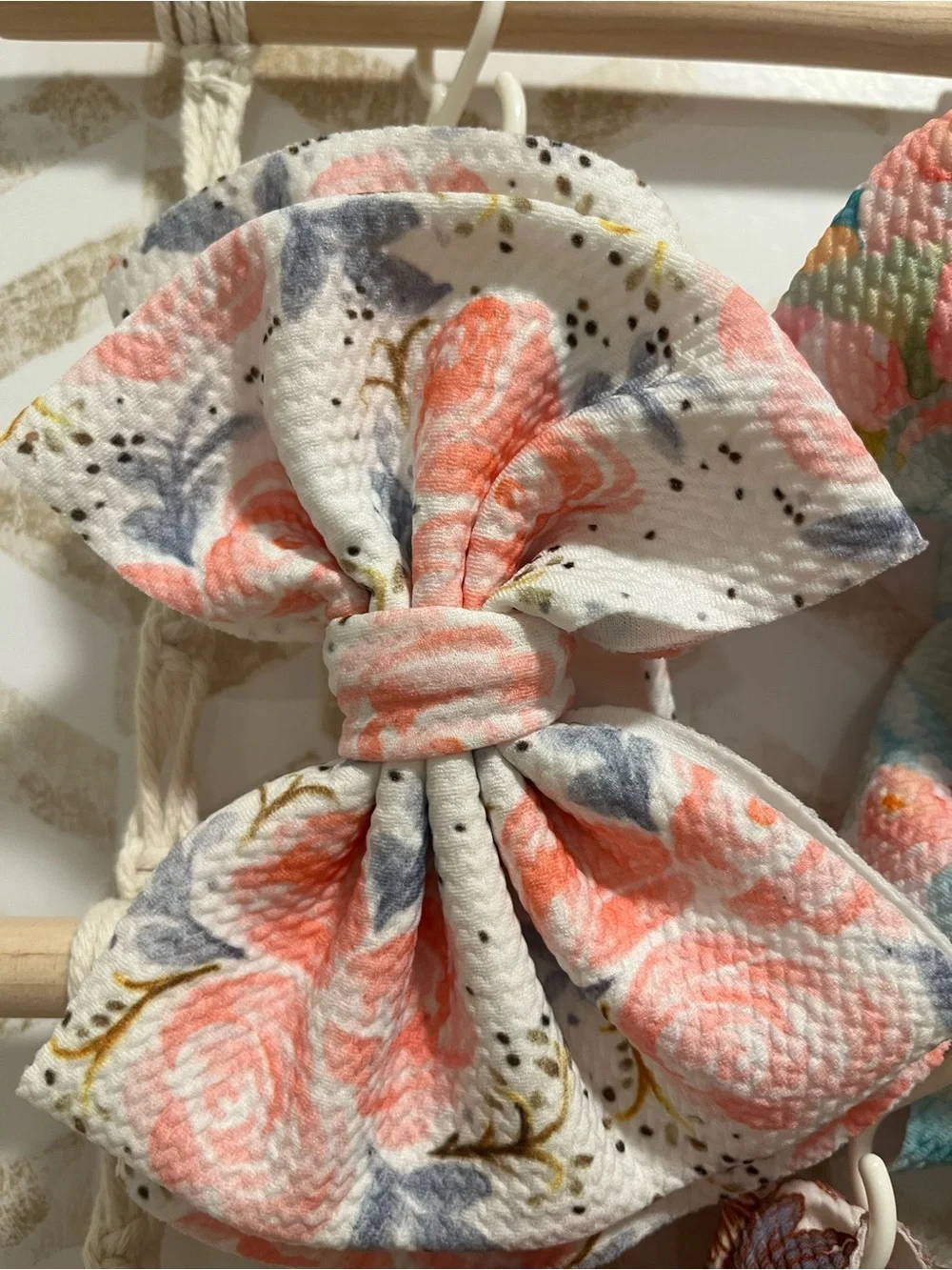 Baby Floral & Patterned Bow Headband Set- Pink, Orange, Red, Green